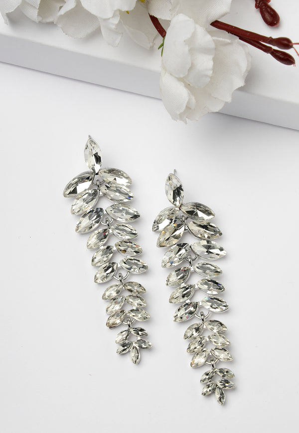 Boucles d'oreilles pendantes en forme de feuille en cascade