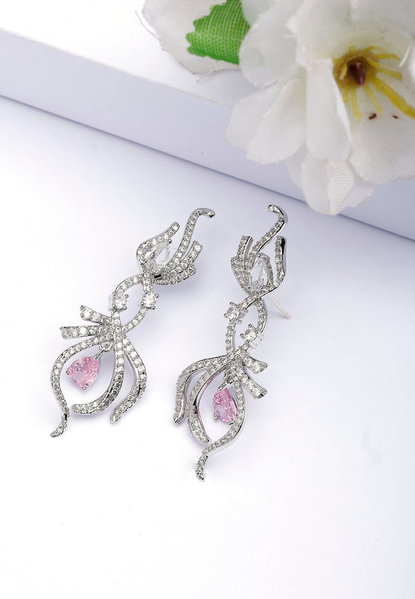 Infinity Pink Pear shaped Earrings